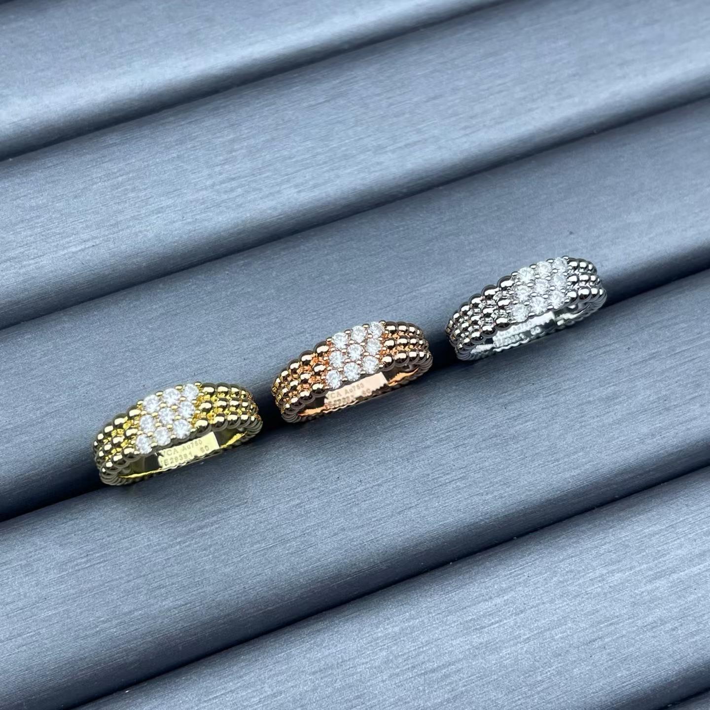 [Vicky]NARROW BEADED RING WITH DIAMONDS