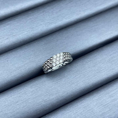 [Vicky]NARROW BEADED RING WITH DIAMONDS
