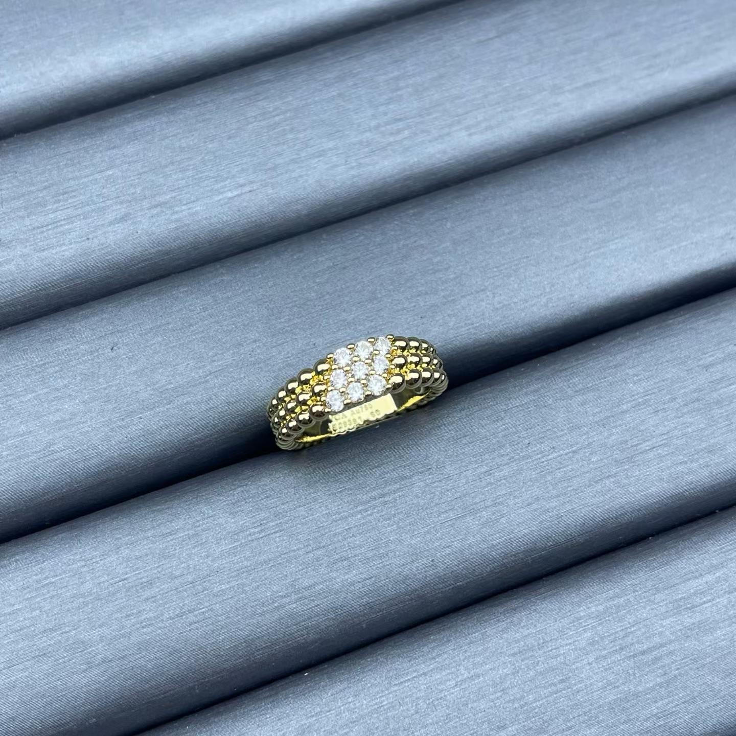 [Vicky]NARROW BEADED RING WITH DIAMONDS