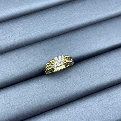 [Vicky]NARROW BEADED RING WITH DIAMONDS