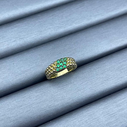 [Vicky]NARROW BEADED RING WITH DIAMONDS