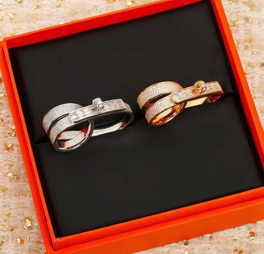 [Vicky]NEW STYLE FULL CIRCLE DOUBLE DIAMOND RING