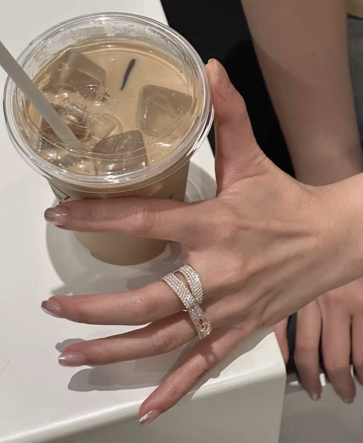 [Vicky]NEW STYLE FULL CIRCLE DOUBLE DIAMOND RING