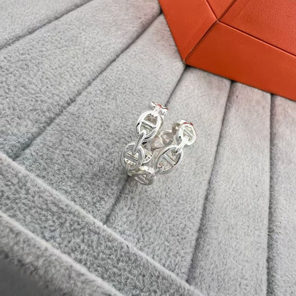[Vicky]GLOSSY FINISH SQUARE COMBINATION DOUBLE-LAYER PIG NOSE RING