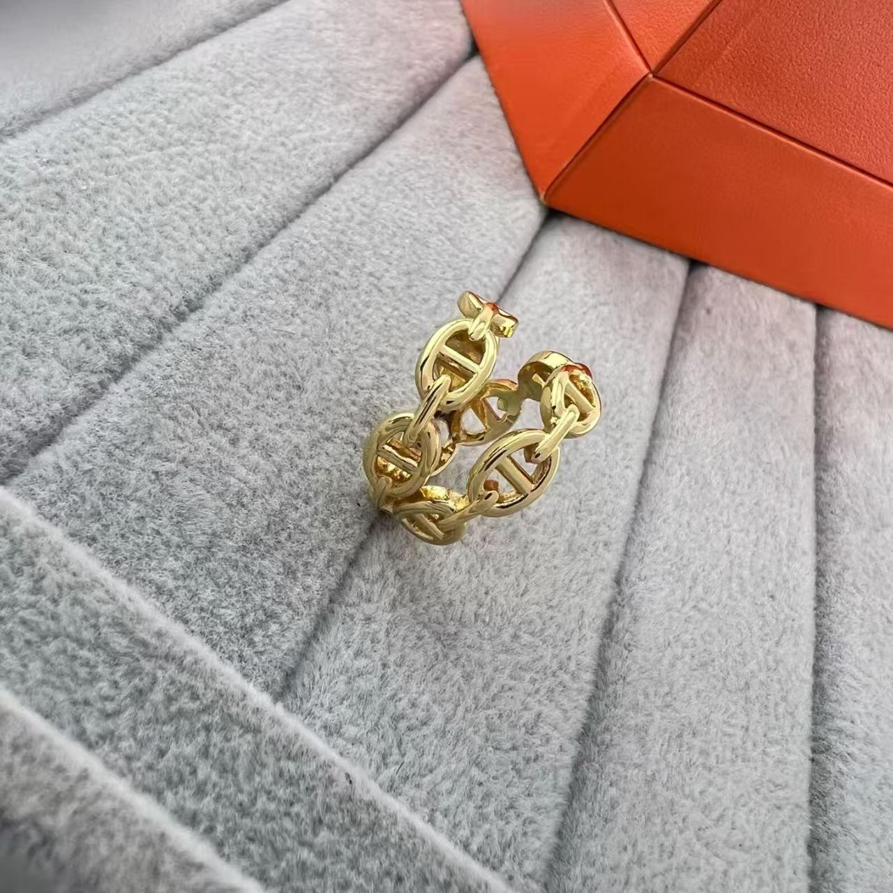 [Vicky]GLOSSY FINISH SQUARE COMBINATION DOUBLE-LAYER PIG NOSE RING