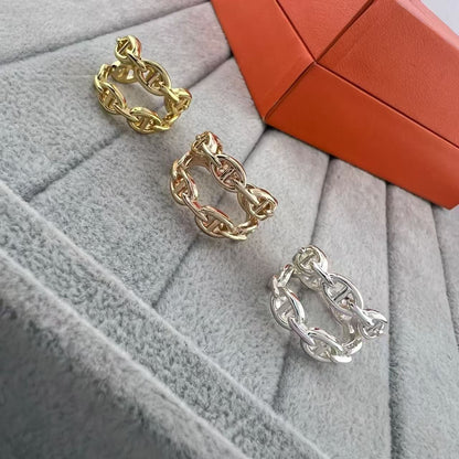 [Vicky]GLOSSY FINISH SQUARE COMBINATION DOUBLE-LAYER PIG NOSE RING