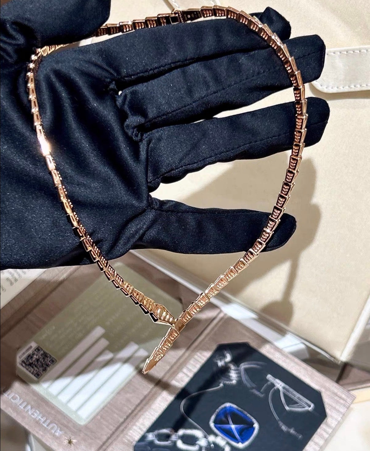 [Vicky]SERPENTI VIPER SERIES ROSE GOLD SNAKE NECKLACE