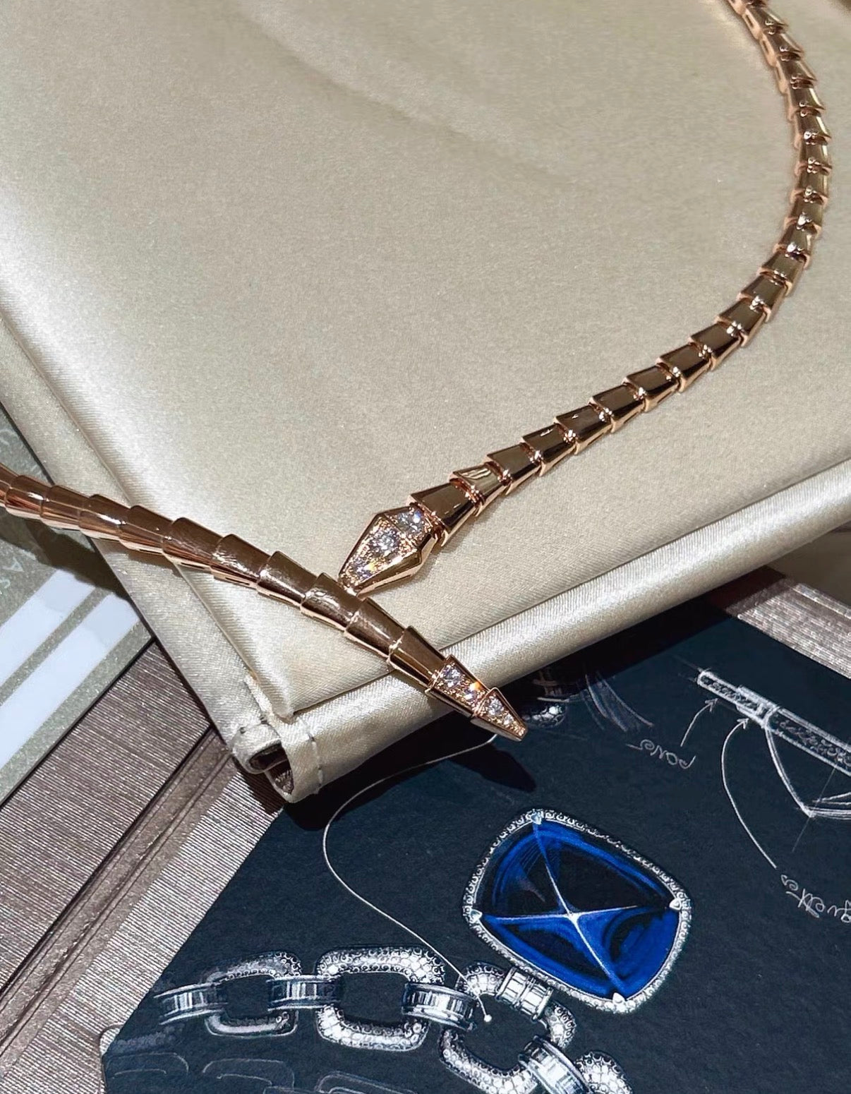[Vicky]SERPENTI VIPER SERIES ROSE GOLD SNAKE NECKLACE
