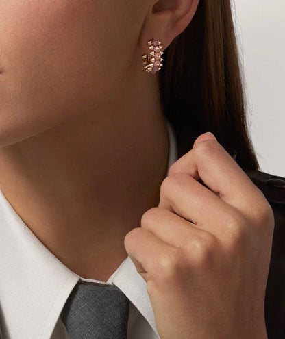 [Vicky]CLASH COLLECTION AGATE CHALCEDONY STUD EARRINGS