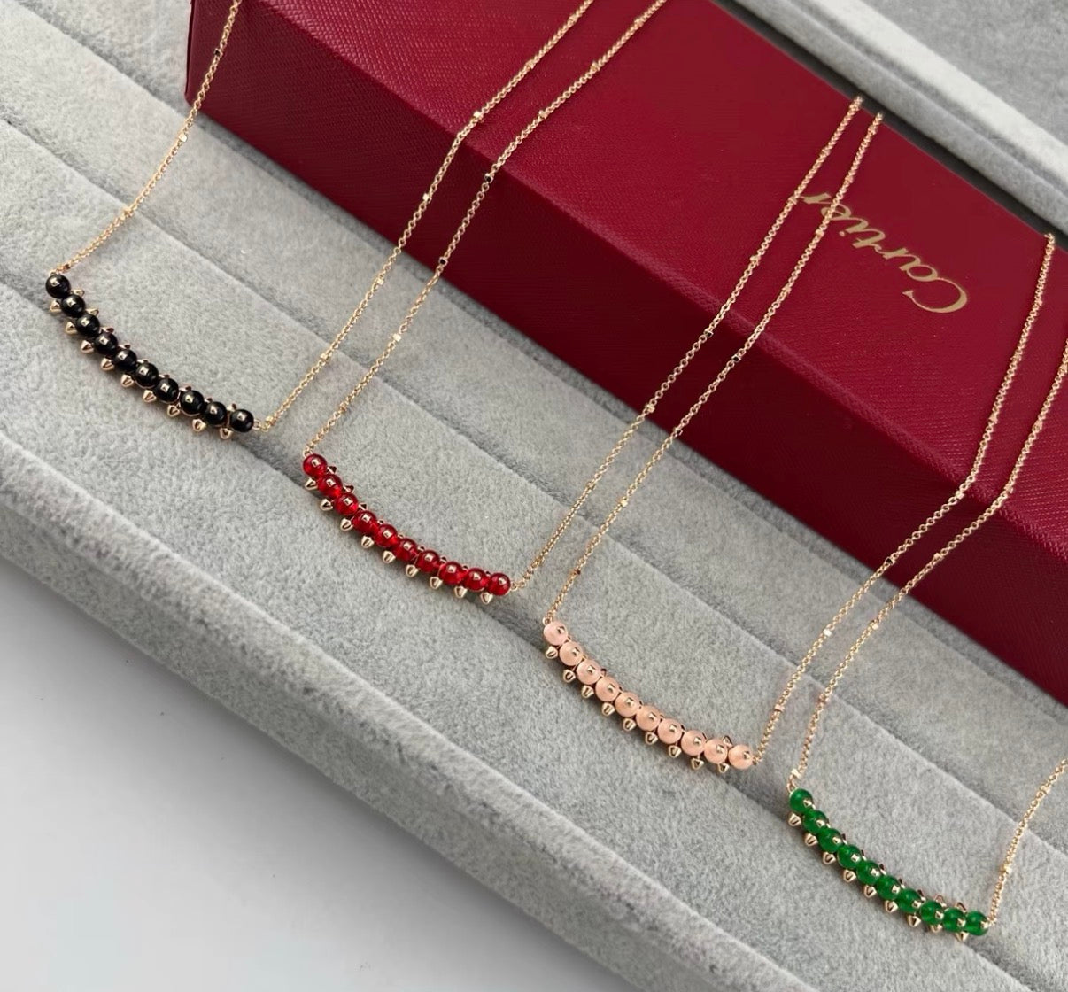 [Vicky]CLASH COLLECTION AGATE CHALCEDONY STUD NECKLACE