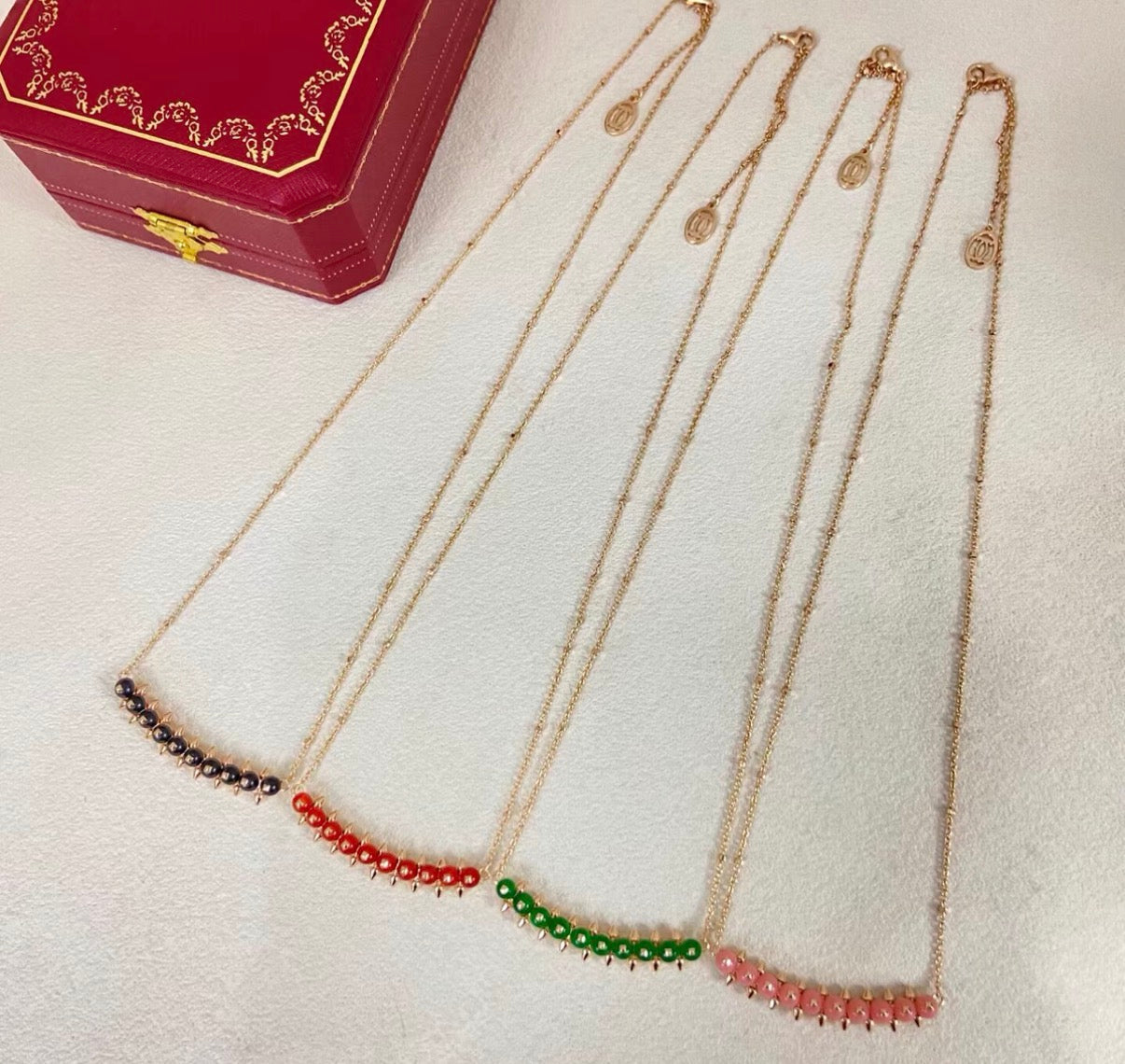 [Vicky]CLASH COLLECTION AGATE CHALCEDONY STUD NECKLACE