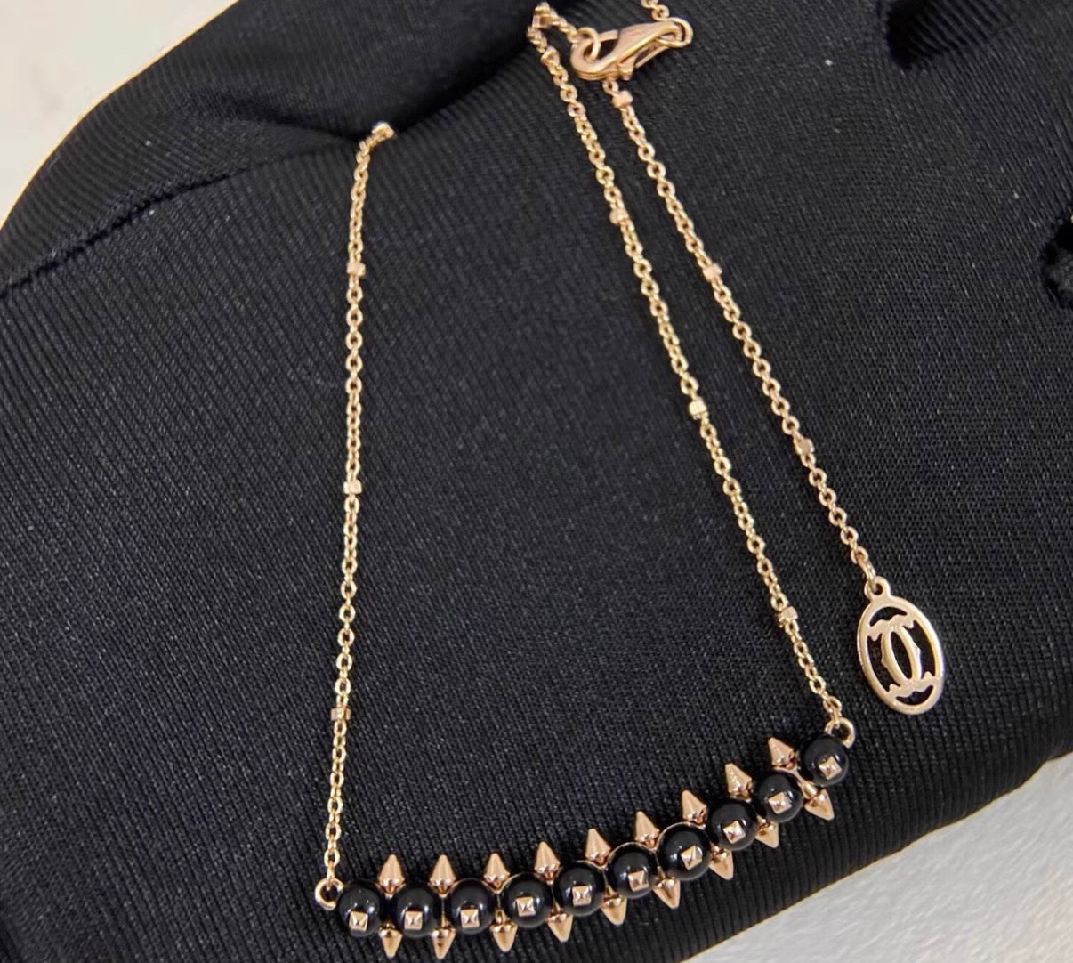 [Vicky]CLASH COLLECTION AGATE CHALCEDONY STUD NECKLACE