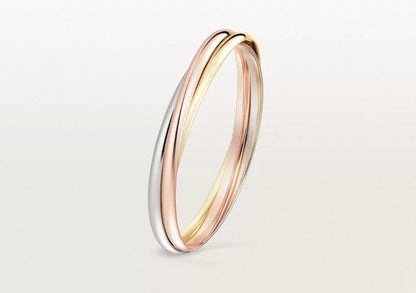 [Max]TRINITY COLLECTION CLASSIC THREE-COLOUR GOLD TRIPLE BAND BANGLE