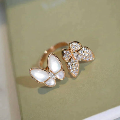 [Vicky]TWIN BUTTERFLY DIAMOND MOP RING
