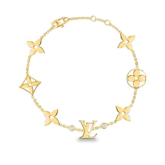 [Vicky]STAR AND SUN 7 MOTIFS GOLD BRACELET
