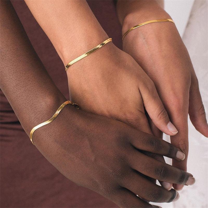 [Royal Vicky]Vida Gold Herringbone Bracelet