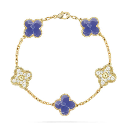 [Vicky]CLOVER 5 MOTIF BLUE VEINS BRACELET COLLECTION