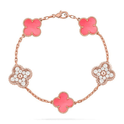 [Vicky] CLOVER 5 MOTIFS  PINK MOP BRACELET COLLECTION