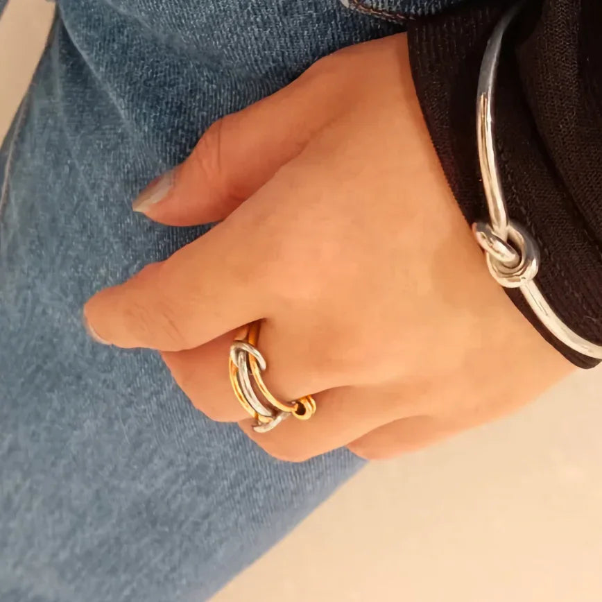 [Royal Vicky]Jessica Two-Tone Ring Stack