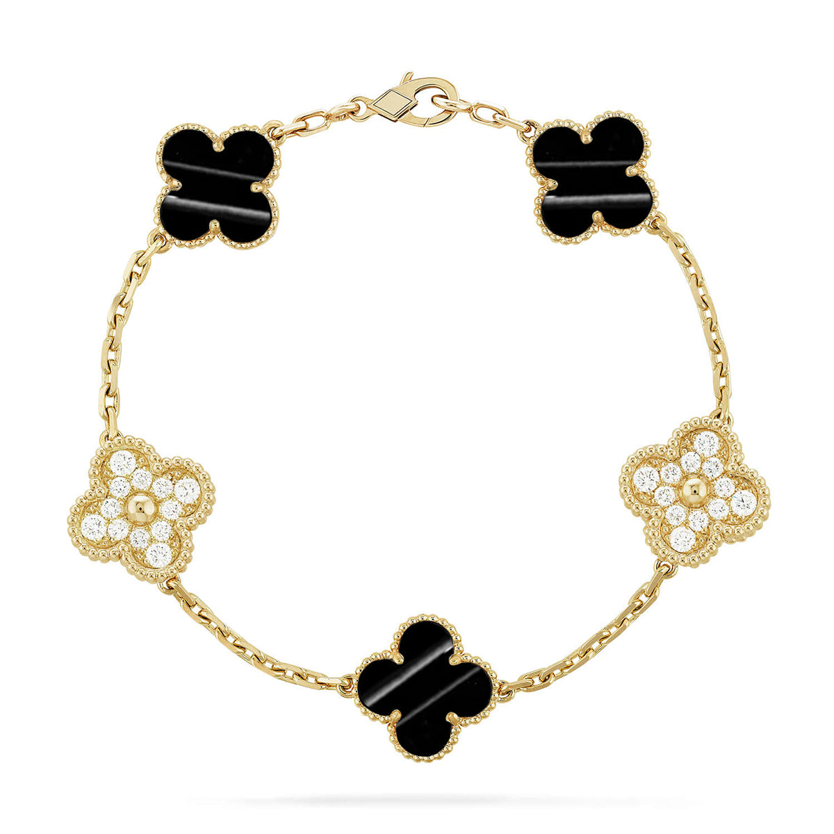 [Vicky] CLOVER 5 MOTIF PULSAR STONE BRACELET COLLECTION