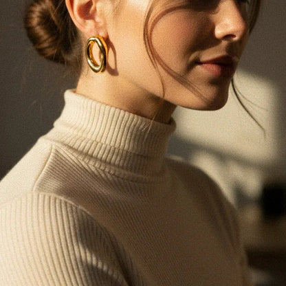 [Royal Vicky]Raquel Open Oval Earrings