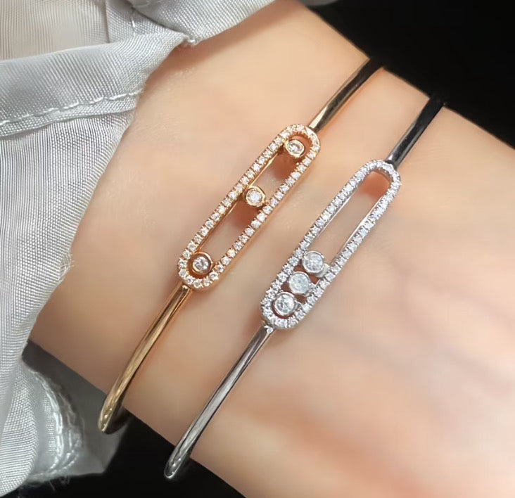 [Vicky]Move Pavé Diamond Bangle Bracelet M