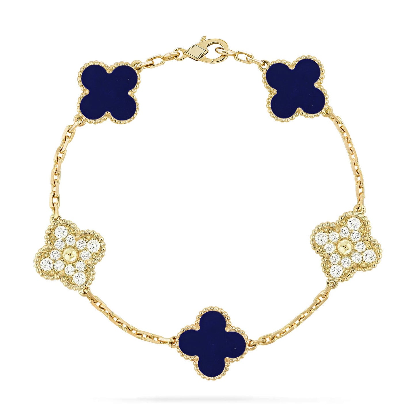 [Vicky]CLOVER 5 MOTIF LAPIS LAZULI BRACELET COLLECTION