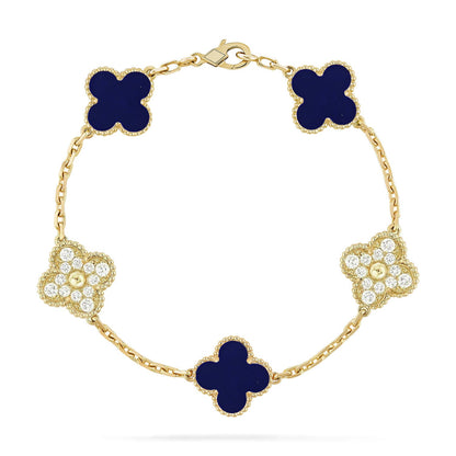 [Vicky]CLOVER 5 MOTIF LAPIS LAZULI BRACELET COLLECTION