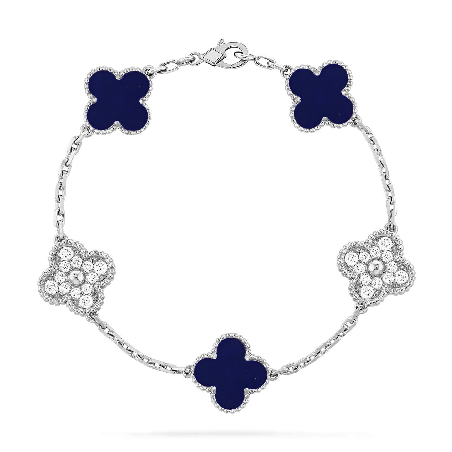 [Vicky]CLOVER 5 MOTIF LAPIS LAZULI BRACELET COLLECTION