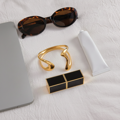 [Royal Vicky]Lulu Sculpted Gold Bangle