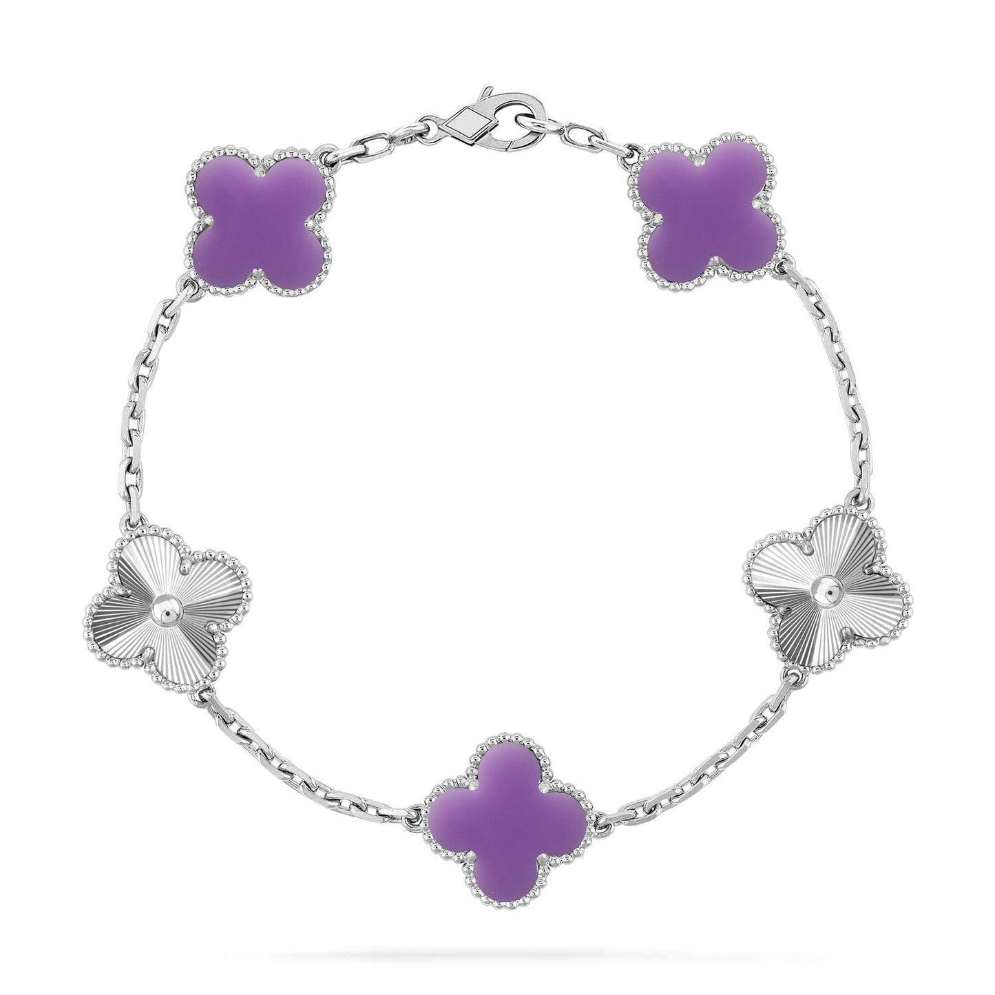 [Vicky]CLOVER 5 MOTIF LIGHT PURPLE BRACELET COLLECTION