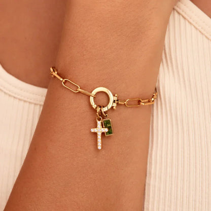 [Royal Vicky]Annabella Birthstone Cross Bracelet