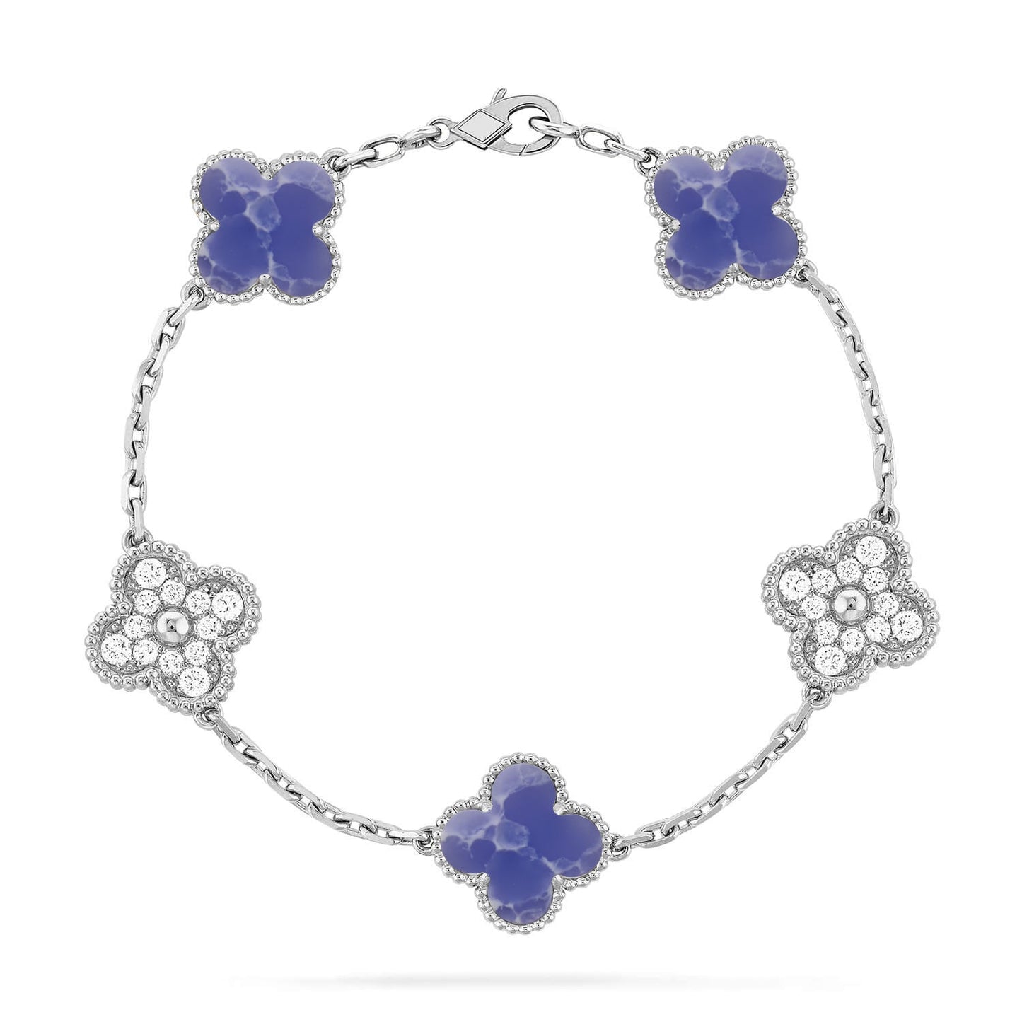 [Vicky]CLOVER 5 MOTIF BLUE VEINS BRACELET COLLECTION