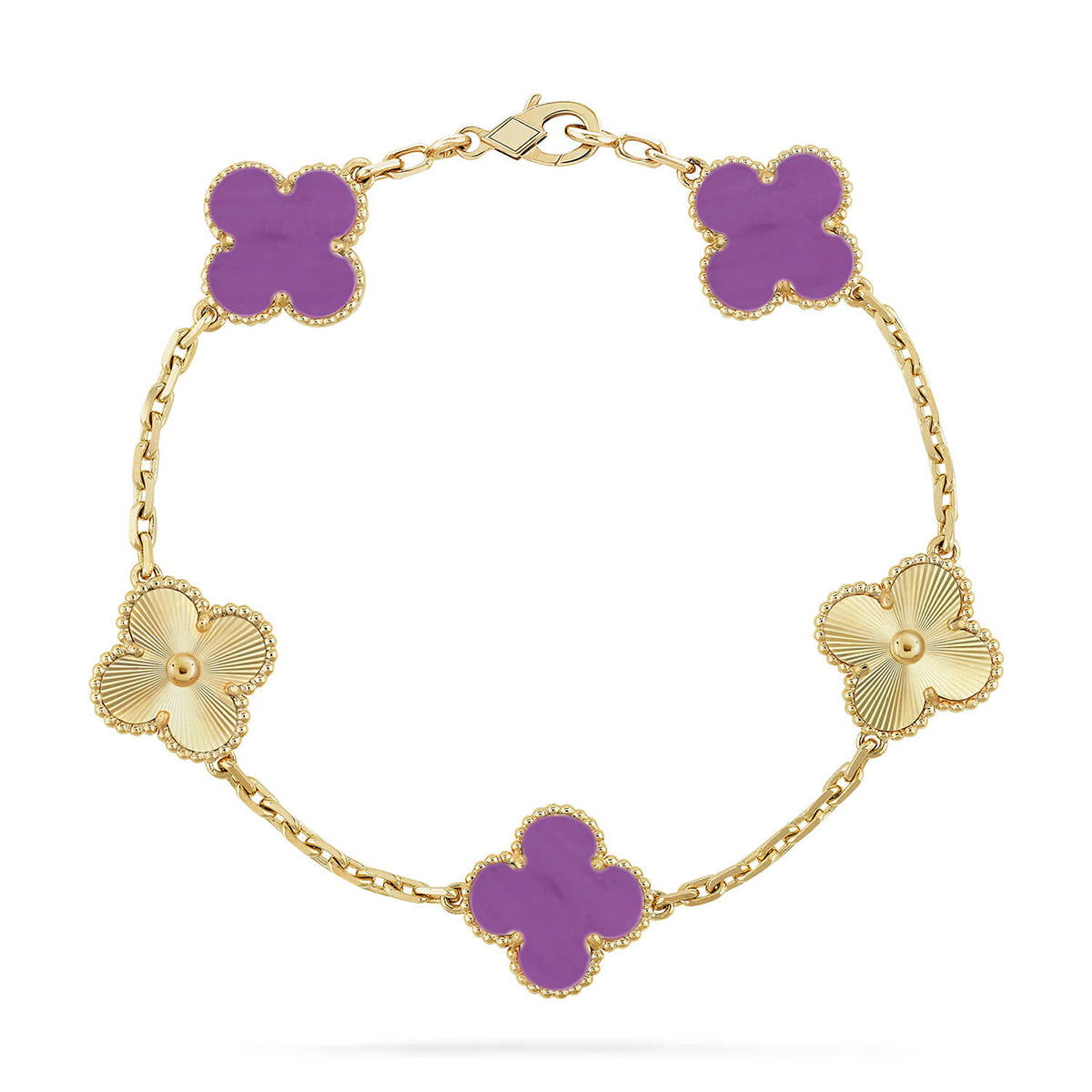 [Vicky] CLOVER 5 MOTIF VIOLET BRACELET COLLECTION