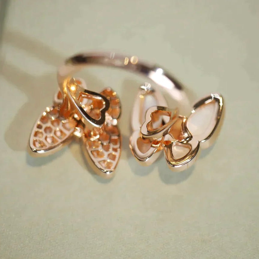 [Vicky]TWIN BUTTERFLY DIAMOND MOP RING