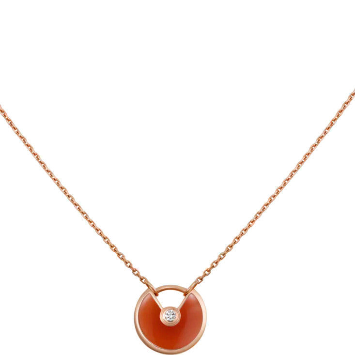 [Vicky]AMULETTE GOLD CARNELIAN ONYX NECKLACE