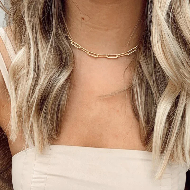 [Royal Vicky]Amber Gold Chain Necklace