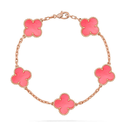 [Vicky] CLOVER 5 MOTIFS  PINK MOP BRACELET COLLECTION