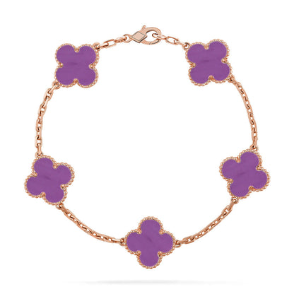 [Vicky] CLOVER 5 MOTIF VIOLET BRACELET COLLECTION