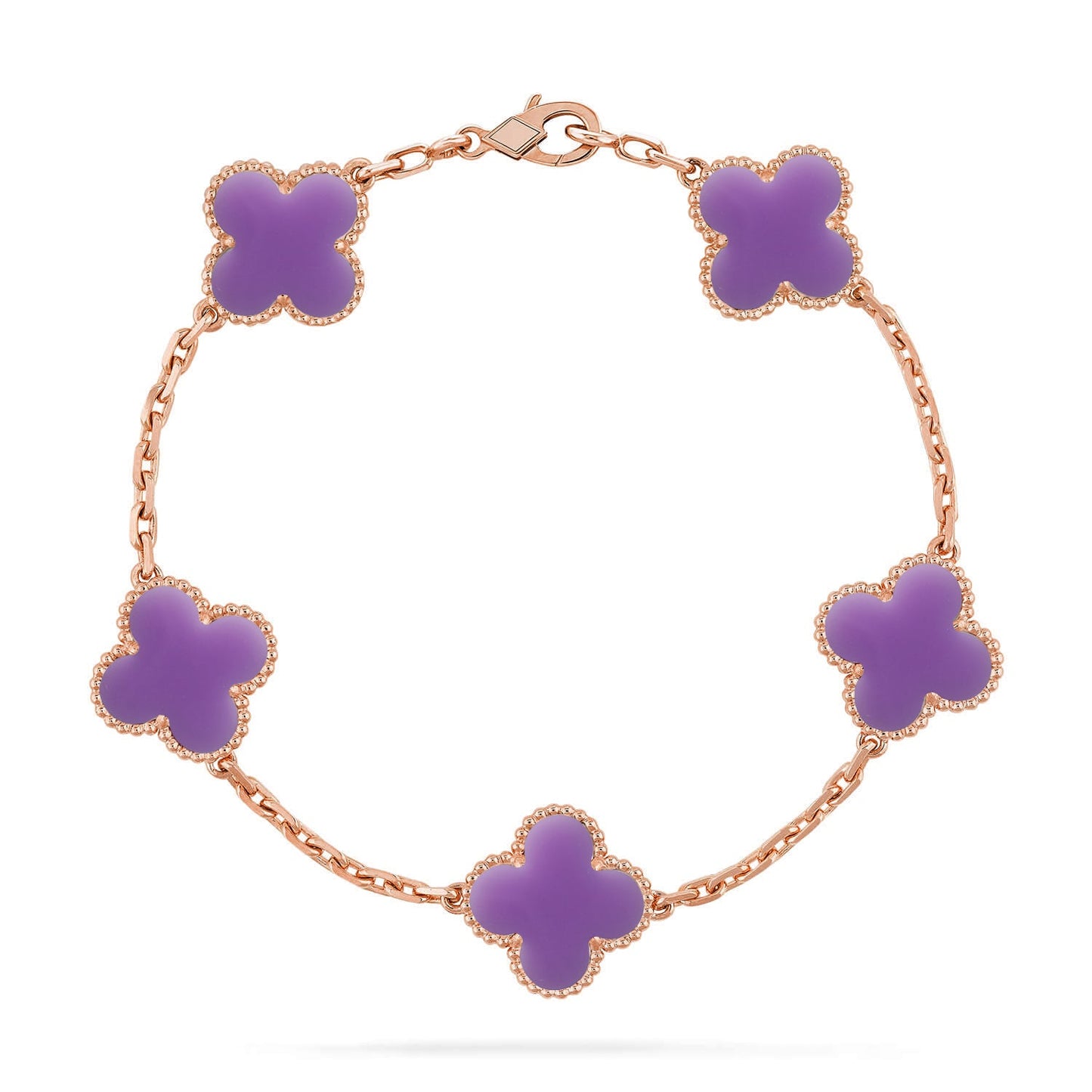 [Vicky]CLOVER 5 MOTIF LIGHT PURPLE BRACELET COLLECTION