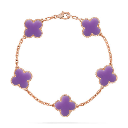 [Vicky]CLOVER 5 MOTIF LIGHT PURPLE BRACELET COLLECTION