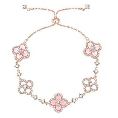 [Vicky ]CLOVER 5 MOTIF PINK BLUE RED WHITE BRACELET