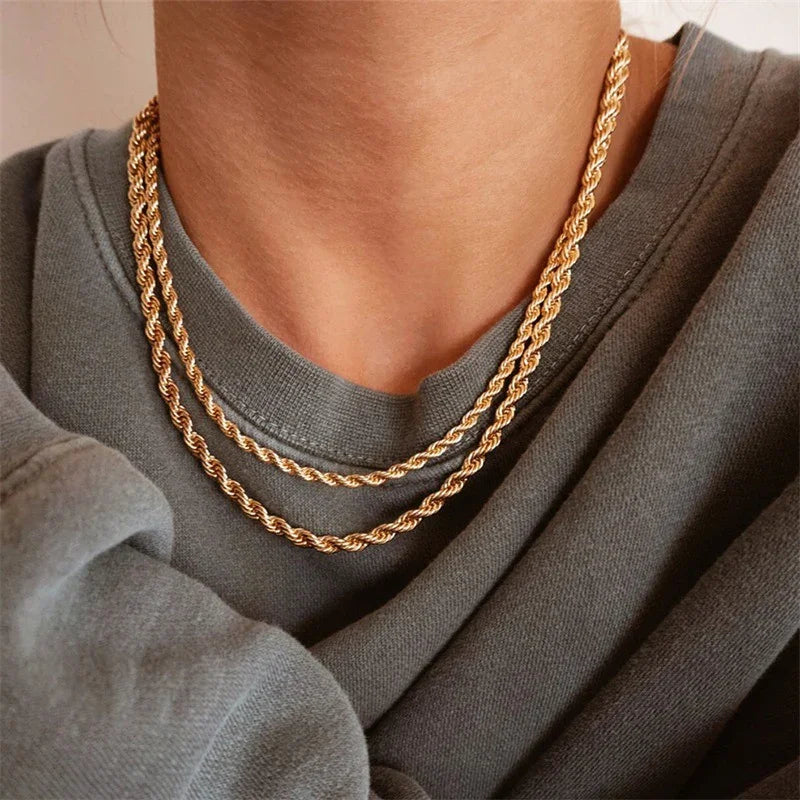 [Royal Vicky]Bianca Rope Chain Gold Necklace