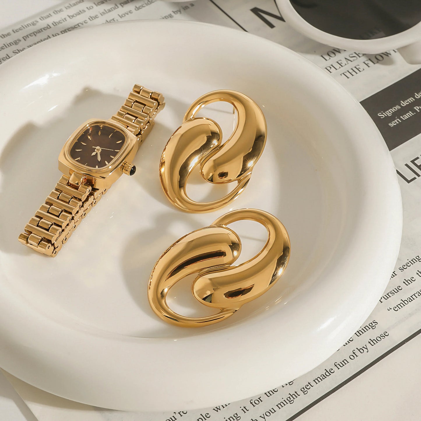 [Royal Vicky]Dansley Water Drop Gold Earrings