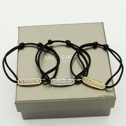 [Vicky]Messika Care(s) pink cord pavé bracelet
