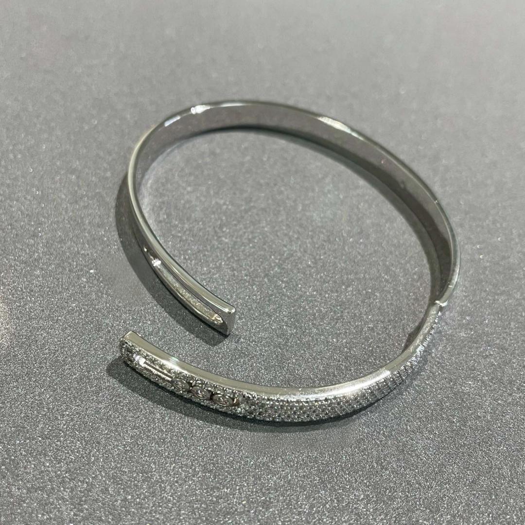 [Vicky]Move Noa Rose Gold Pavé Diamond Bangle Bracelet