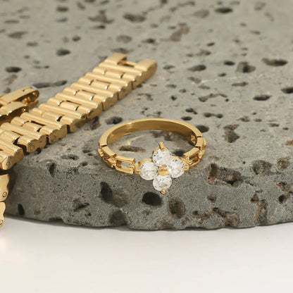 [Royal Vicky]Clestine Diamond Petal Ring