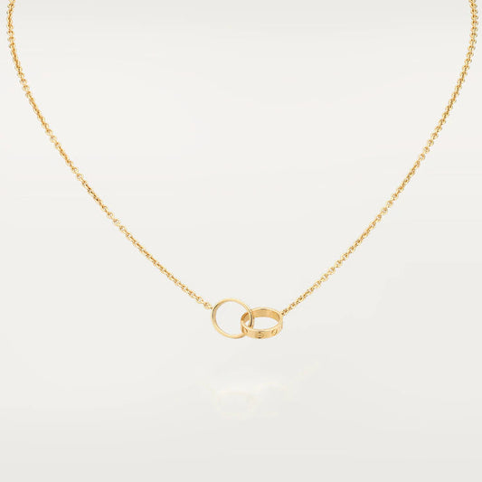 [Vicky]LOVE NECKLACE DOUBLE RING GOLD