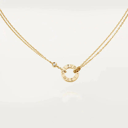 [Vicky]LOVE NECKLACE 16MM 2 DIAMONDS