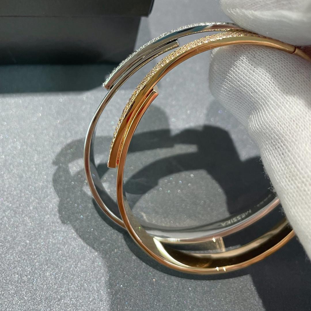 [Vicky]Move Noa Rose Gold Pavé Diamond Bangle Bracelet